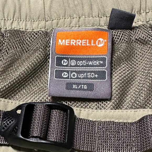 Merrell Swim Shorts - Size XL - Khaki Opti-Wick UPF 50 Nylon Belted Trunks - Picture 7 of 10